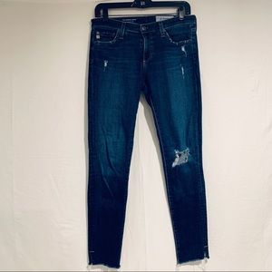 AG distressed the legging ankle jean super skinny
